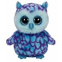 TY Beanie Boos: Oscar a kék-lila plüss bagoly 