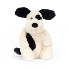   Jellycat Bashful Black & Cream Puppy kutya plüss figura 30cm